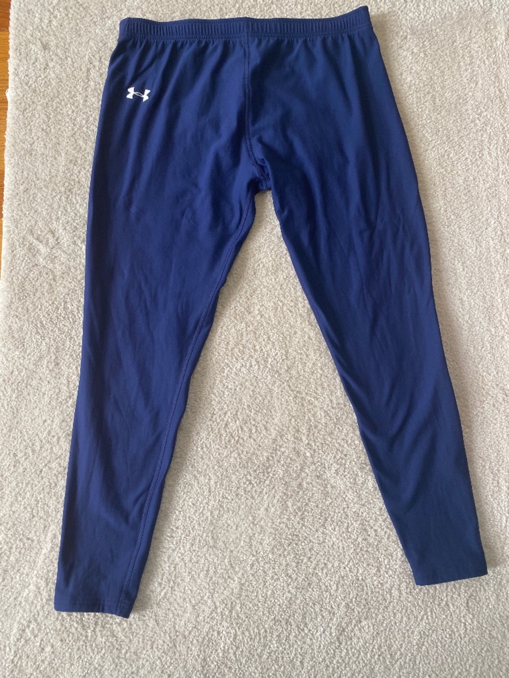 Under Armour Blue Womens Leggings Side Pockets Drawstring Sz XXL